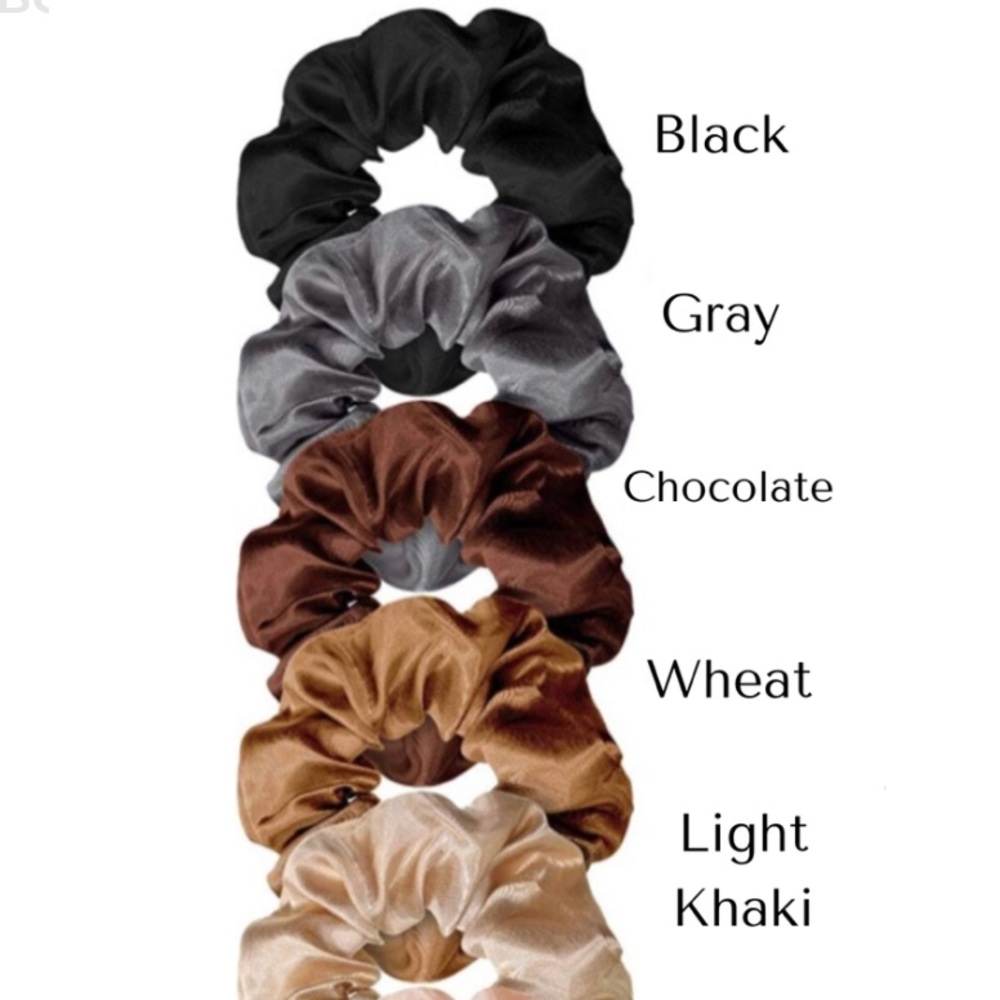 Satin hair scrunchies pack of 5